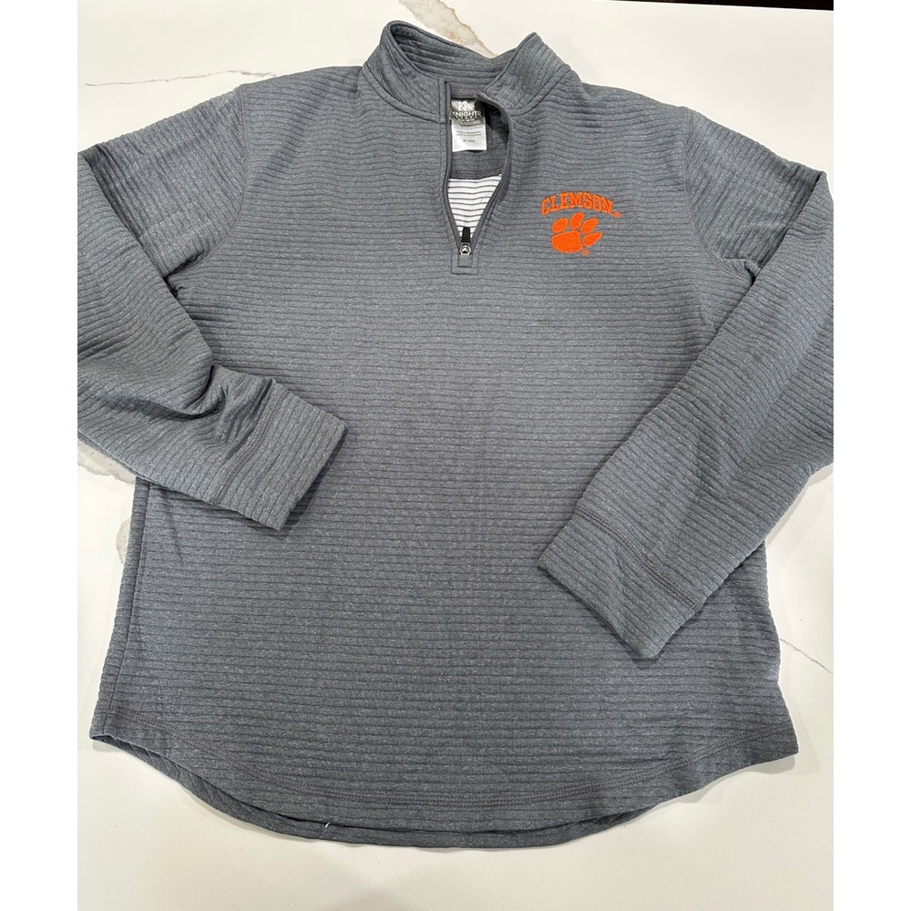 Clemson Tigers Knights Apparel Womens Gray 1/4 Zip Pullover Size M/M‎